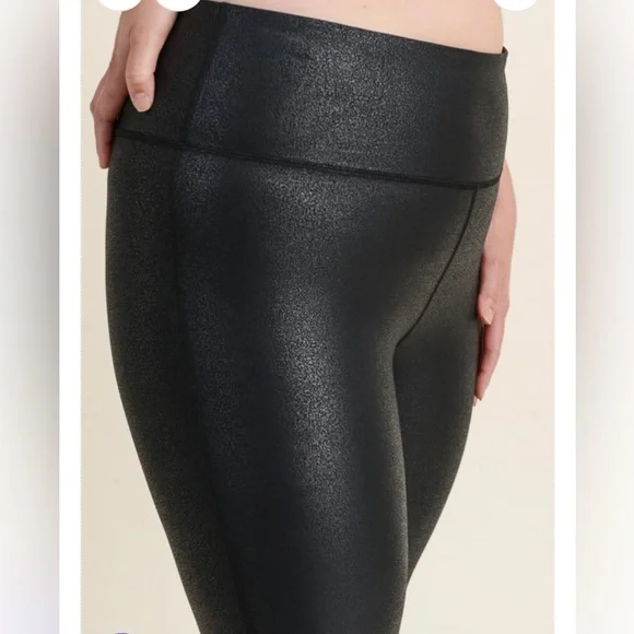 Mono B Sleek Black High-Rise Leggings - Picture 2 of 14